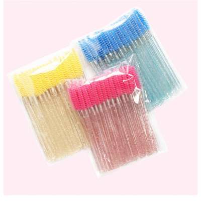 Disposable glitter mascara brush wand new makeup brush lash tool 50pcs/bag